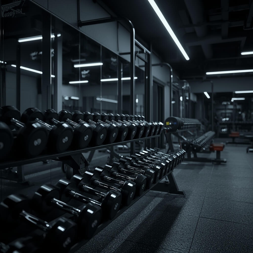 PowerZone gym floor with weights